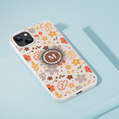 Personalisiertes Blumenmuster mit Monogrammname iPhone Hülle