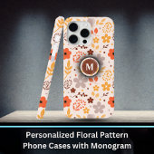 Personalisiertes Blumenmuster mit Monogrammname iPhone Hülle