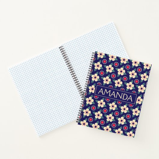 Personalisiertes Blumenmuster-Notebook Notizblock (Innenseite)