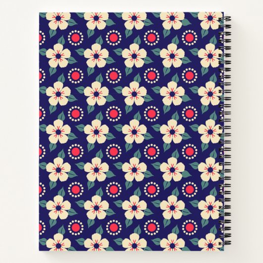 Personalisiertes Blumenmuster-Notebook Notizblock (Rückseite)