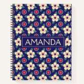 Personalisiertes Blumenmuster-Notebook Notizblock (Vorderseite)