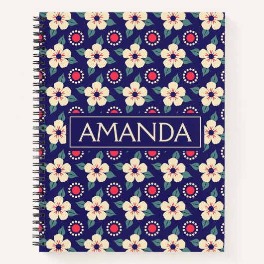 Personalisiertes Blumenmuster-Notebook Notizblock (Vorderseite)