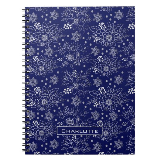 Personalisiertes Blumenmuster Notizblock (Vorderseite)