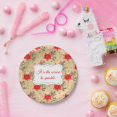 Personalisiertes Blumenmuster Pappteller (Party)