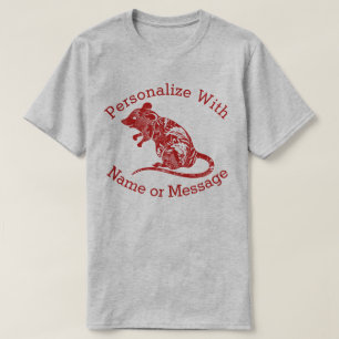 PERSONALISIERTES Blumenmuster Rat / Maus T-Shirt