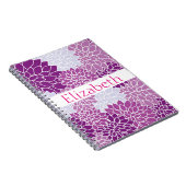 Personalisiertes Blumenmuster Rosa Lila Notizblock (Rechte Seite)