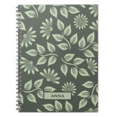 Personalisiertes Blumenmuster SpiralNotebook Notizblock (Vorderseite)