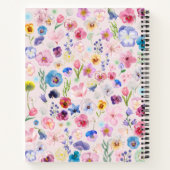 Personalisiertes BlumenNotebook - Farbenfrohe Blos Notizblock (Rückseite)