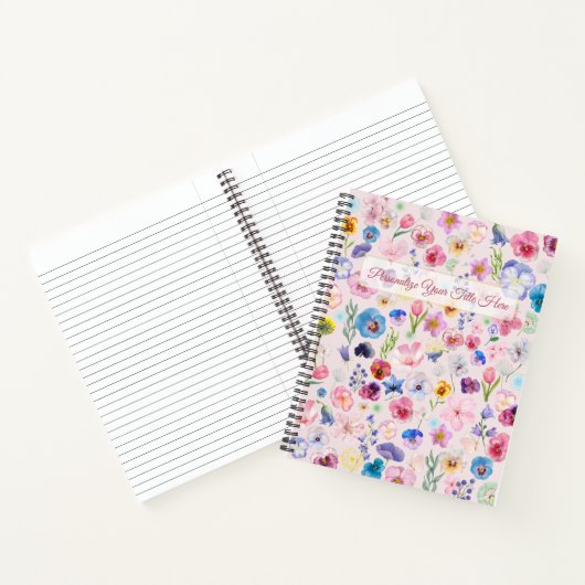 Personalisiertes BlumenNotebook - Farbenfrohe Blos Notizblock (Innenseite)