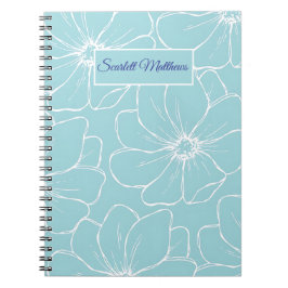 Personalisiertes Blumennotizbuch mit Namen Notizblock