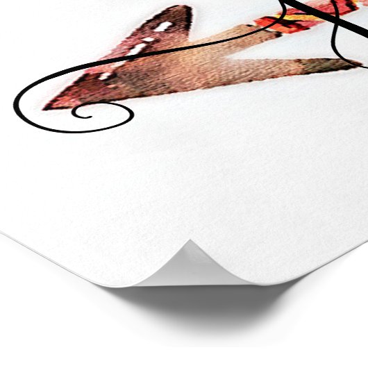 Personalisiertes Blumenpfeilposter Poster (Ecke)