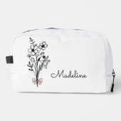 Personalisiertes Blumenrosa Birthday Girl Waschbeutel (Vorderseite)