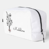 Personalisiertes Blumenrosa Birthday Girl Waschbeutel (Rechte Ecke)