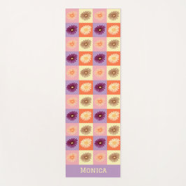 Personalisiertes Blumenrosa Lila Farbgebung Yogamatte