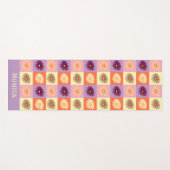 Personalisiertes Blumenrosa Lila Farbgebung Yogamatte (Vorderseite (Horizontal))