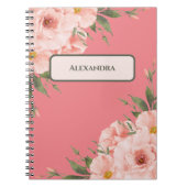 Personalisiertes Blumenrosa Notizblock (Vorderseite)