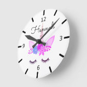 Personalisiertes Blumenschlamm Runde Wanduhr (Winkel)