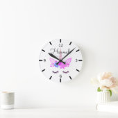 Personalisiertes Blumenschlamm Runde Wanduhr (Zuhause)