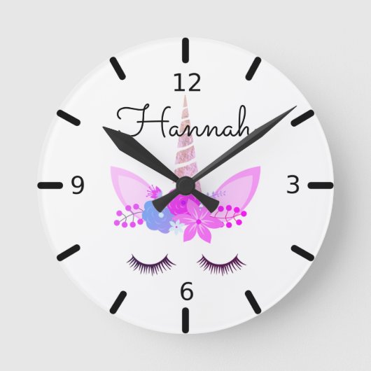 Personalisiertes Blumenschlamm Runde Wanduhr (Vorderseite)