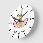 Personalisiertes Blumenschlamm Runde Wanduhr (Winkel)