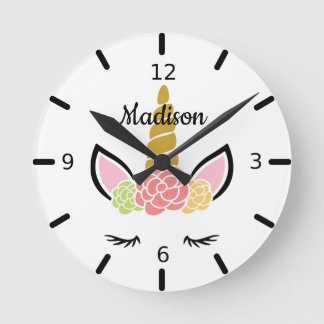 Personalisiertes Blumenschlamm Runde Wanduhr