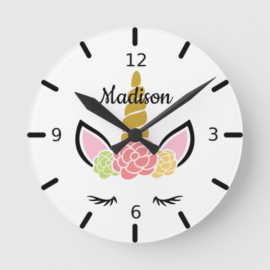Personalisiertes Blumenschlamm Runde Wanduhr (Vorderseite)