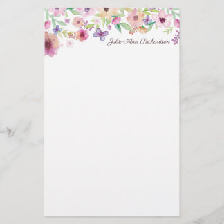 Personalisiertes Blumenschreibpapier
