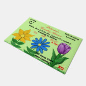 Personalisiertes Blumenwäscherei Spaß Fußmatte (Schrägansicht)