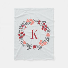 Personalisiertes Blumenwreath-u. Fleecedecke