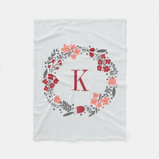 Personalisiertes Blumenwreath-u. Fleecedecke (Vorderseite)