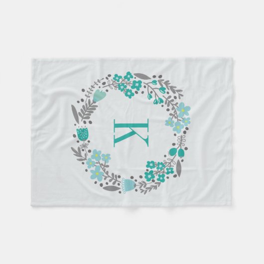 Personalisiertes Blumenwreath-u. Fleecedecke (Vorderseite (Horizontal))