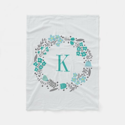 Personalisiertes Blumenwreath-u. Fleecedecke (Vorderseite)