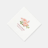 Personalisiertes Blumenzettel für die Rose Serviette (Ecke)