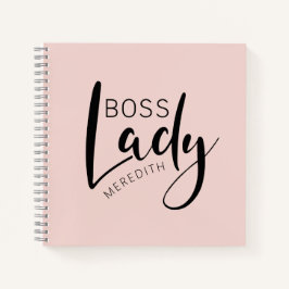 Personalisiertes Blush Pink Boss Lady Logo Notizblock