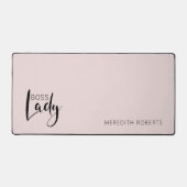 Personalisiertes Blush Pink Boss Lady Logo Schreibtischunterlage (Vorderseite)