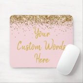 Personalisiertes Blush Pink & Gold Boss Geburtstag Mousepad (Mit Mouse)