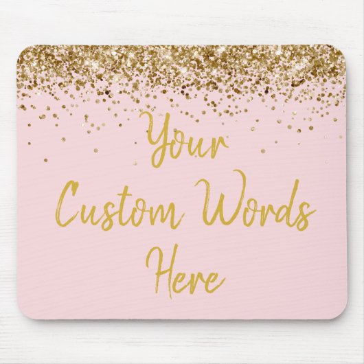 Personalisiertes Blush Pink & Gold Boss Geburtstag Mousepad (Vorne)