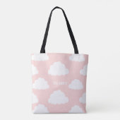 Personalisiertes Blush Tote-Beutel mit weißer Wolk Tasche (Rückseite)