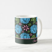 Personalisiertes Blütenmuster in Rosa Kaffeetasse (VorderseiteRechts)