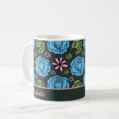 Personalisiertes Blütenmuster in Rosa Kaffeetasse (Vorderseite Links)