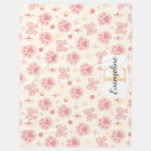 Personalisiertes Bogen-Ästhetik-Muster Mädchen Kat Fleecedecke (Vorderseite)