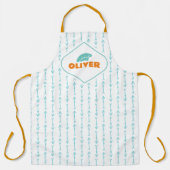 Personalisiertes Boho Blue Arrow-Muster Benutzerde Schürze (Vorderseite)