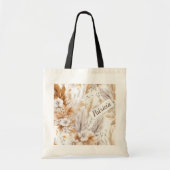 Personalisiertes Boho-Blumen-Namensdesign Tragetasche (Vorne)
