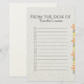 Personalisiertes Boho-Blumen-Notizbuch für Lehrer Briefpapier (Vorne/Hinten)