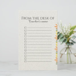 Personalisiertes Boho-Blumen-Notizbuch für Lehrer Briefpapier