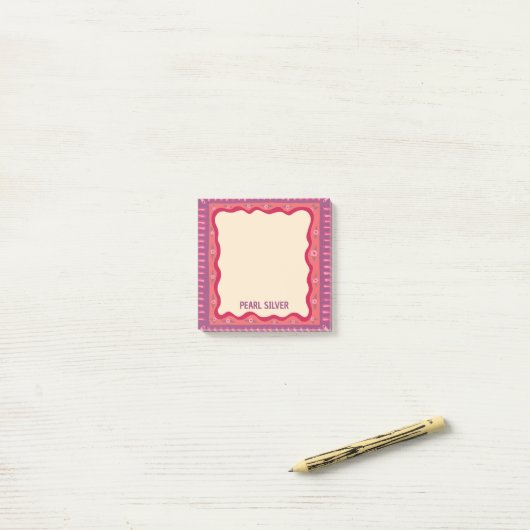 Personalisiertes Boho CUSTOM Chic Monogramm Post-it Klebezettel (Auf Schreibtisch)