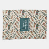 Personalisiertes Boho-Handtuch Ethnische Federn &  Geschirrtuch (Horizontal)