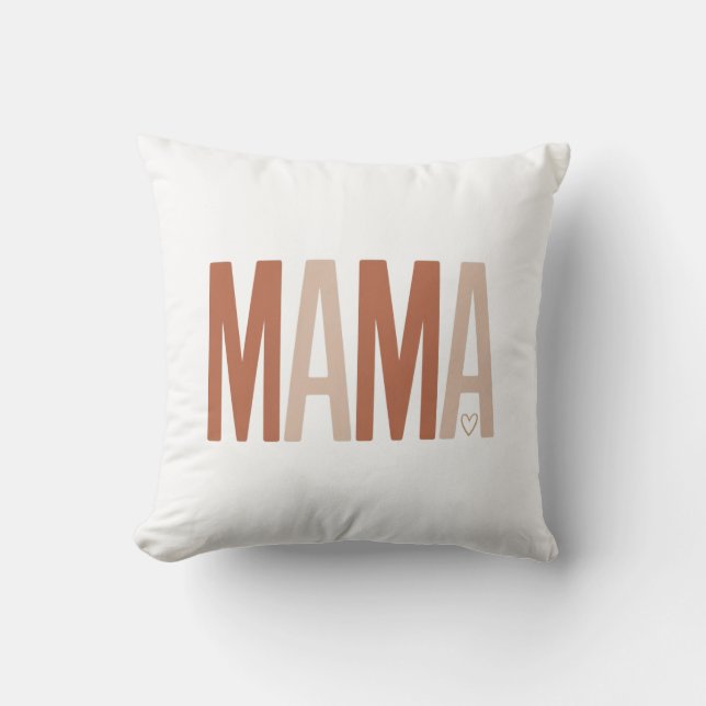 Personalisiertes Boho MAMA Erde-Ton Muttertag  Kissen (Vorderseite)