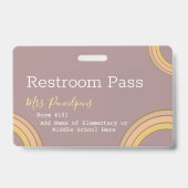 Personalisiertes Boho Rainbow Hall Pass Abzeichen Ausweis (Rückseite)