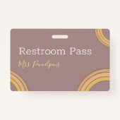 Personalisiertes Boho Rainbow Hall Pass Abzeichen Ausweis (Vorderseite)
